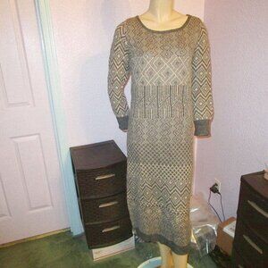 Anthropologie Sparrow Sweater Dress Size L Midi Alpaca Blend Nordic Fair Isle